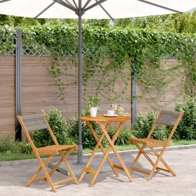 3-piece bistro set made of gray polypropylene and solid wood by , Garden sets - Ref: Foro24-3281746, Price: 136,99 €, Discoun...