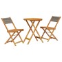 3-piece bistro set made of gray polypropylene and solid wood by , Garden sets - Ref: Foro24-3281746, Price: 140,35 €, Discoun...