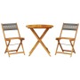 3-piece bistro set made of gray polypropylene and solid wood by , Garden sets - Ref: Foro24-3281842, Price: 147,60 €, Discoun...