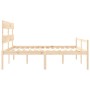 Cama de matrimonio para personas mayores cabecero madera maciza de vidaXL, Camas y somieres - Ref: Foro24-3195366, Precio: 18...