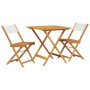 3-piece bistro set, fabric and solid white cream wood by , Garden sets - Ref: Foro24-3281868, Price: 158,79 €, Discount: %