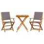 3-teiliges Bistro-Set aus Stoff und massivem Anthrazit-Holz von , Gartensets - Ref: Foro24-3281809, Preis: 184,31 €, Rabatt: %