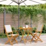 3-piece bistro set, fabric and solid white cream wood by , Garden sets - Ref: Foro24-3281856, Price: 184,99 €, Discount: %