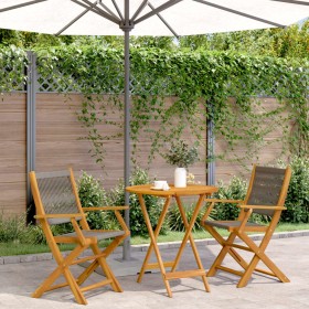 3-piece bistro set made of gray polypropylene and solid wood by , Garden sets - Ref: Foro24-3281854, Price: 204,87 €, Discoun...