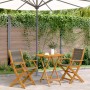 3-piece bistro set made of gray polypropylene and solid wood by , Garden sets - Ref: Foro24-3281854, Price: 204,39 €, Discoun...