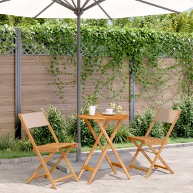 3-piece bistro set in taupe fabric and solid wood by , Garden sets - Ref: Foro24-3281750, Price: 131,99 €, Discount: %