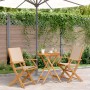 3-teiliges Bistro-Set aus Stoff und massivem Holz in Beige. von , Gartensets - Ref: Foro24-3281799, Preis: 178,40 €, Rabatt: %