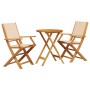 3-teiliges Bistro-Set aus Stoff und massivem Holz in Beige. von , Gartensets - Ref: Foro24-3281799, Preis: 178,40 €, Rabatt: %