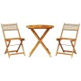 3-piece PE rattan and solid wood beige bistro set by , Garden sets - Ref: Foro24-3281840, Price: 144,86 €, Discount: %