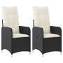 Reclining garden armchairs with 2 black synthetic rattan cushions by , Garden chairs - Ref: Foro24-365685, Price: 258,71 €, D...