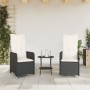 Reclining garden armchairs with 2 black synthetic rattan cushions by , Garden chairs - Ref: Foro24-365685, Price: 258,71 €, D...