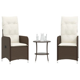 Reclining garden chairs with table 2 pcs brown PE rattan by , Garden chairs - Ref: Foro24-365691, Price: 265,99 €, Discount: %