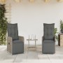 Sillones reclinable jardín y cojines 2 uds ratán sintético gris de , Sillas de jardín - Ref: Foro24-365702, Precio: 287,99 €,...