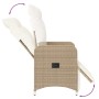 Reclining garden chair with beige synthetic rattan cushions by , Garden chairs - Ref: Foro24-365698, Price: 153,59 €, Discoun...