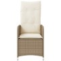 Garden reclining armchairs with table 2 units PE beige rattan by , Garden chairs - Ref: Foro24-365693, Price: 266,21 €, Disco...