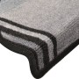 Alfombrilla autoadhesiva escalera 15 uds negro gris 65x21x4 cm de vidaXL, Alfombrillas para escalones - Ref: Foro24-322412, P...