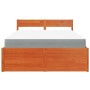 Cama con cajones y colchón madera pino marrón cera 120x190 cm de , Camas y somieres - Ref: Foro24-3281918, Precio: 498,99 €, ...