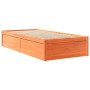 Cama con colchón madera maciza de pino marrón cera 90x200 cm de , Camas y somieres - Ref: Foro24-3281945, Precio: 274,75 €, D...