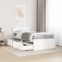 Bed with drawers and solid pine wood white mattress 100x200 cm by , Beds and slatted bases - Ref: Foro24-3281905, Price: 367,...