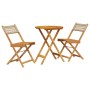 3-teiliges Bistro-Set aus PE-Rattan und massivem Holz in Beige von , Gartensets - Ref: Foro24-3281744, Preis: 136,92 €, Rabat...