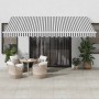 Retractable automatic awning with LED light anthracite white 450x300 cm by , Awnings - Ref: Foro24-3215787, Price: 627,63 €, ...