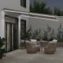 Manual retractable awning with LED light in anthracite and white 400x350cm. by , Awnings - Ref: Foro24-3215793, Price: 371,16...