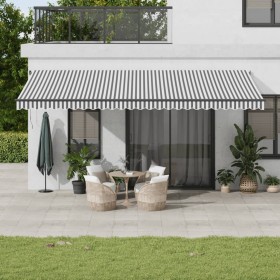 Toldo retráctil automático gris antracita y blanco 600x350 cm de , Toldos - Ref: Foro24-3215822, Precio: 760,99 €, Descuento: %