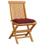 Garden chairs 6 units with red wine cushions teak wood by , Garden chairs - Ref: Foro24-3065614, Price: 389,98 €, Discount: %