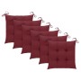 Garden chairs 6 units with red wine cushions teak wood by , Garden chairs - Ref: Foro24-3065614, Price: 389,98 €, Discount: %