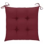 Garden chairs 6 units with red wine cushions teak wood by , Garden chairs - Ref: Foro24-3065614, Price: 389,98 €, Discount: %