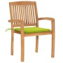 Garden chairs 2 units teak wood and bright green cushions by , Garden chairs - Ref: Foro24-3063263, Price: 250,86 €, Discount: %