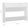 Wandmontierter Schuhschrank aus weißem Sperrholz 80x18x60 cm von , Schuhregale und Schuhorganisatoren - Ref: Foro24-806741, P...