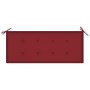 Banco Batavia madera maciza de teca con cojín color vino 120 cm de , Bancos de jardín - Ref: Foro24-3062163, Precio: 209,32 €...