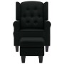 Sillón de masaje con reposapiés tela negro de vidaXL, Sillones de masaje eléctricos - Ref: Foro24-320163, Precio: 288,61 €, D...