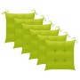 Garden chairs 6 units bright green cushions teak wood by , Garden chairs - Ref: Foro24-3065616, Price: 389,98 €, Discount: %