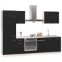 7-piece engineered wood kitchen furniture set in black by , Kitchen cabinets - Ref: Foro24-3067632, Price: 480,25 €, Discount: %