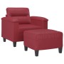 Sillón con taburete cuero sintético rojo tinto 60 cm de , Sofás - Ref: Foro24-3201240, Precio: 201,99 €, Descuento: %