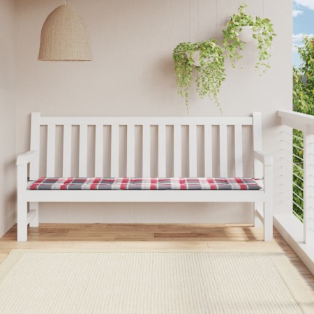 Gartenbankkissen aus kariertem rotem Oxford-Stoff 200x50x3 cm. von , Kissen für Stühle und Sofas - Ref: Foro24-314102, Preis:...