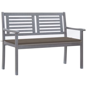 Garden bench 2 seats made of gray eucalyptus wood and cushion 120 cm by , garden benches - Ref: Foro24-3061031, Price: 183,13...