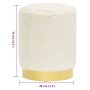 Round white plush stool by , Folding stools and chairs - Ref: Foro24-340248, Price: 42,62 €, Discount: %