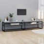 TV stand made of tempered glass in white marble color, measuring 200x40x40.5 cm. by , TV Furniture - Ref: Foro24-331728, Pric...