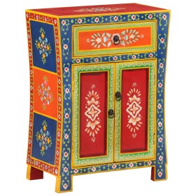 Hand-painted solid mango wood sideboard 54x30x74 cm by , Sideboards - Ref: Foro24-352053, Price: 213,90 €, Discount: %