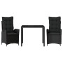 3-piece garden dining set with black synthetic rattan cushions by , Garden sets - Ref: Foro24-3213067, Price: 330,64 €, Disco...