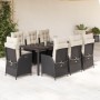 Set de comedor de jardín 9 pzas y cojines ratán sintético negro de , Conjuntos de jardín - Ref: Foro24-3213065, Precio: 1,00 ...