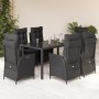 7-teiliges Garten-Esszimmerset und Kissen synthetisches Rattan schwarz von , Gartensets - Ref: Foro24-3213071, Preis: 910,00 ...