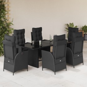 7-piece garden dining set with black synthetic rattan cushions by , Garden sets - Ref: Foro24-3213115, Price: 886,63 €, Disco...