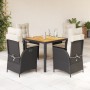 5-teiliges Gartenmöbel-Set mit Kissen synthetisches Rattan schwarz von , Gartensets - Ref: Foro24-3213086, Preis: 616,89 €, R...