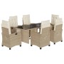 7-piece garden dining set with beige synthetic rattan cushions. by , Garden sets - Ref: Foro24-3212926, Price: 911,84 €, Disc...