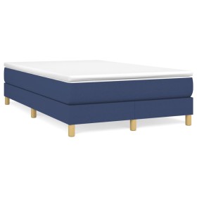 Box spring bed with blue fabric mattress 120x190 cm by , Beds and slatted bases - Ref: Foro24-3269670, Price: 342,99 €, Disco...