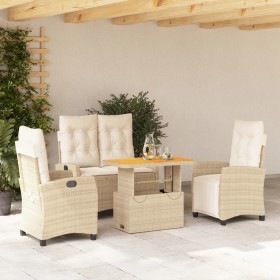 Garten-Esszimmergarnitur mit Kissen 4-teilig synthetisches Rattan beige von , Gartensets - Ref: Foro24-3277420, Preis: 555,78...